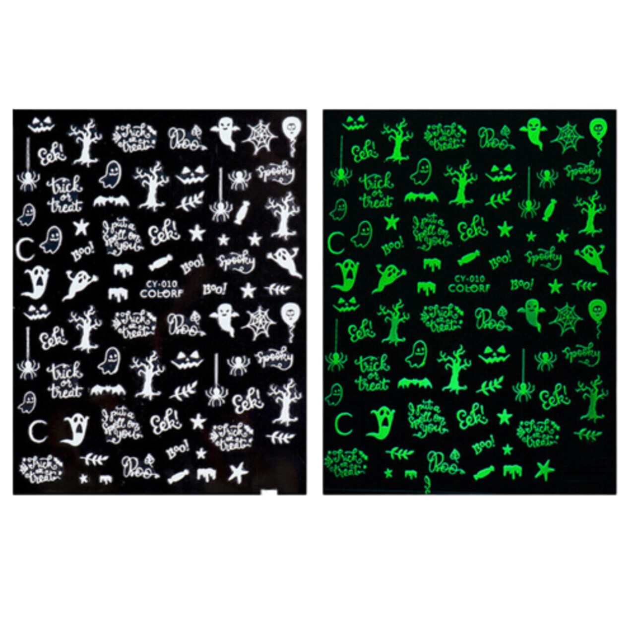 Kitcheniva Luminous 3D Nail Stickers Glow In Dark Design Decals